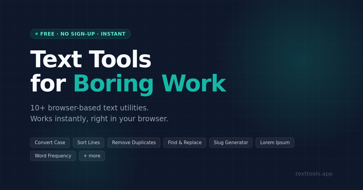 Text Tools — Free Online Text Manipulation Tools